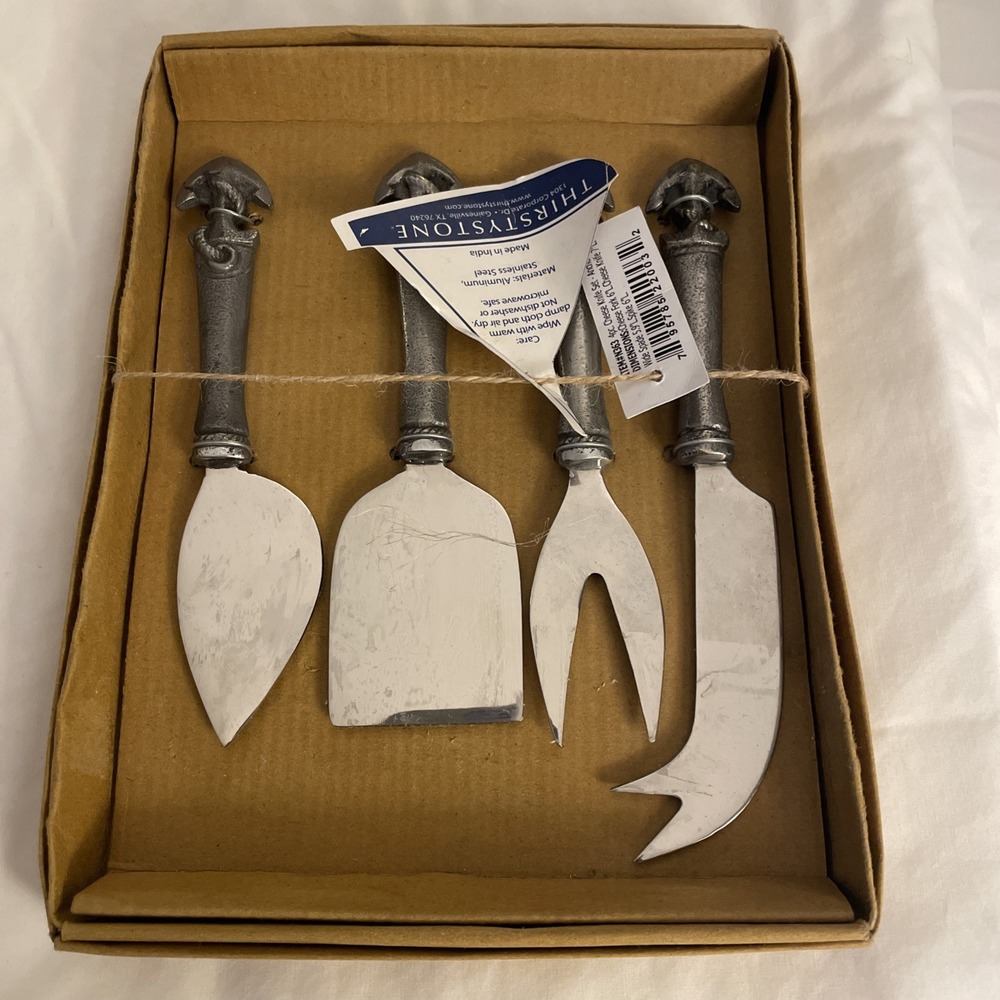 Thirstystone Pewter 4 Pc Anchor Cheese Tool Set